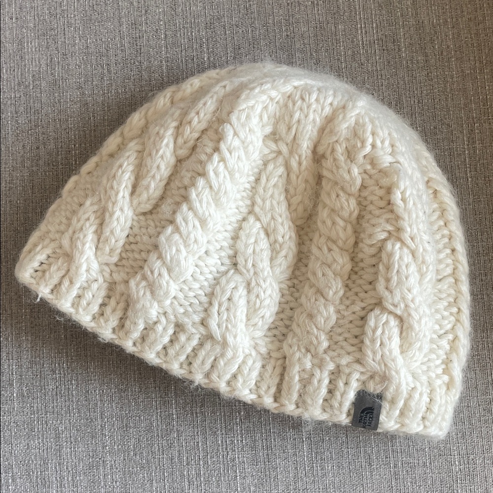 The North Face cream color Cable Knit Beanie